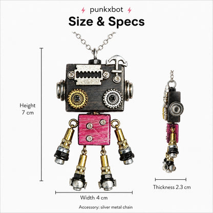 Vintage Robot Locket Necklace