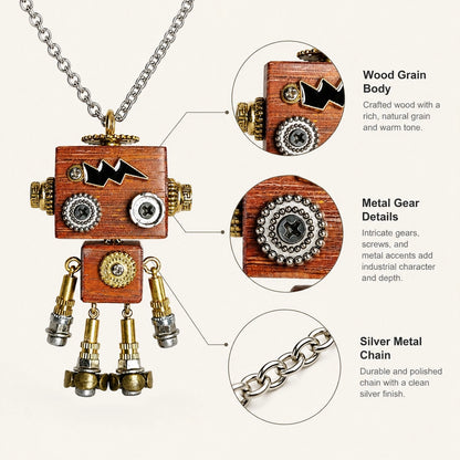 Handmade Gothic Robot Necklace