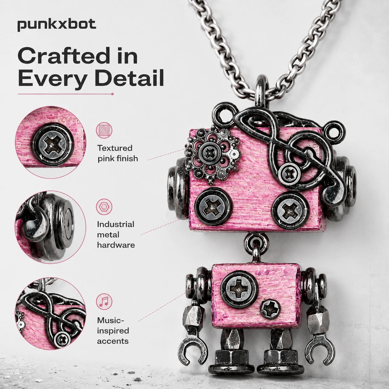 Punk Robot Axe Charm