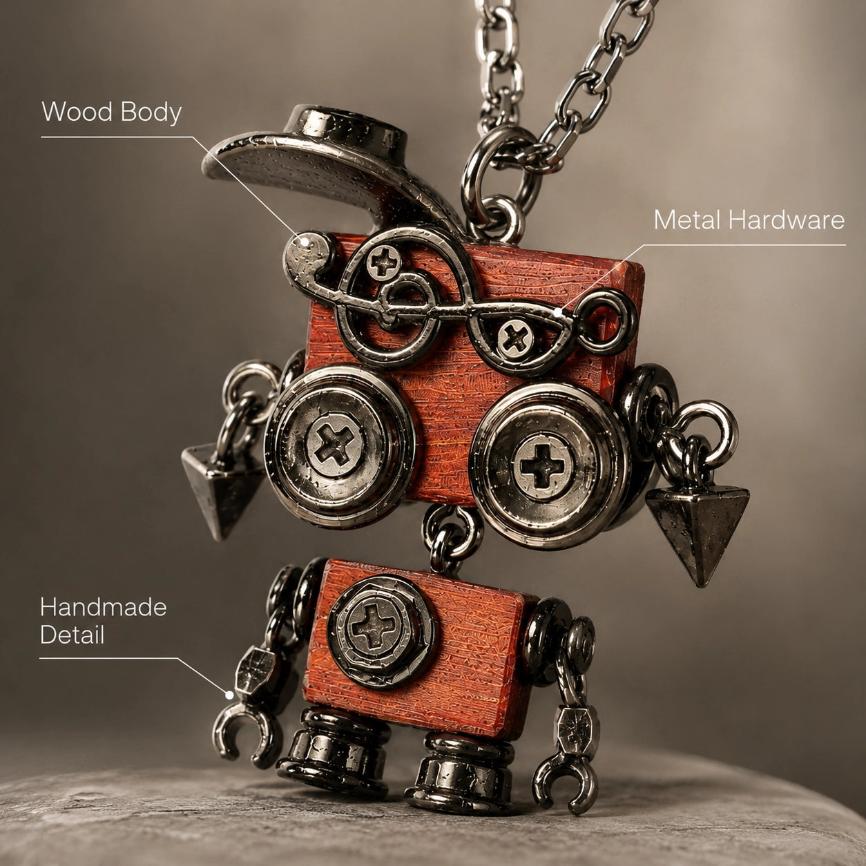 Punk Robot Claw Pendant