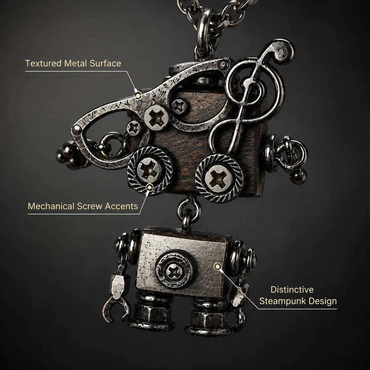 Punk Robot Cog Pendant