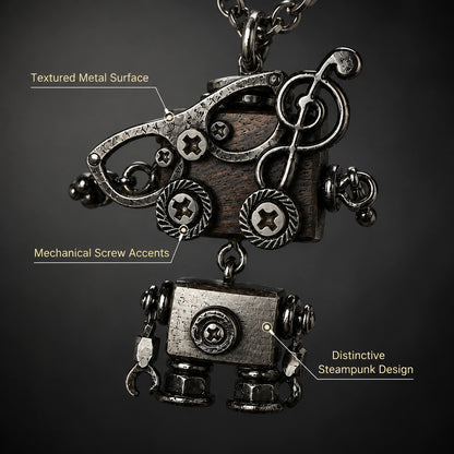 Punk Robot Cog Pendant