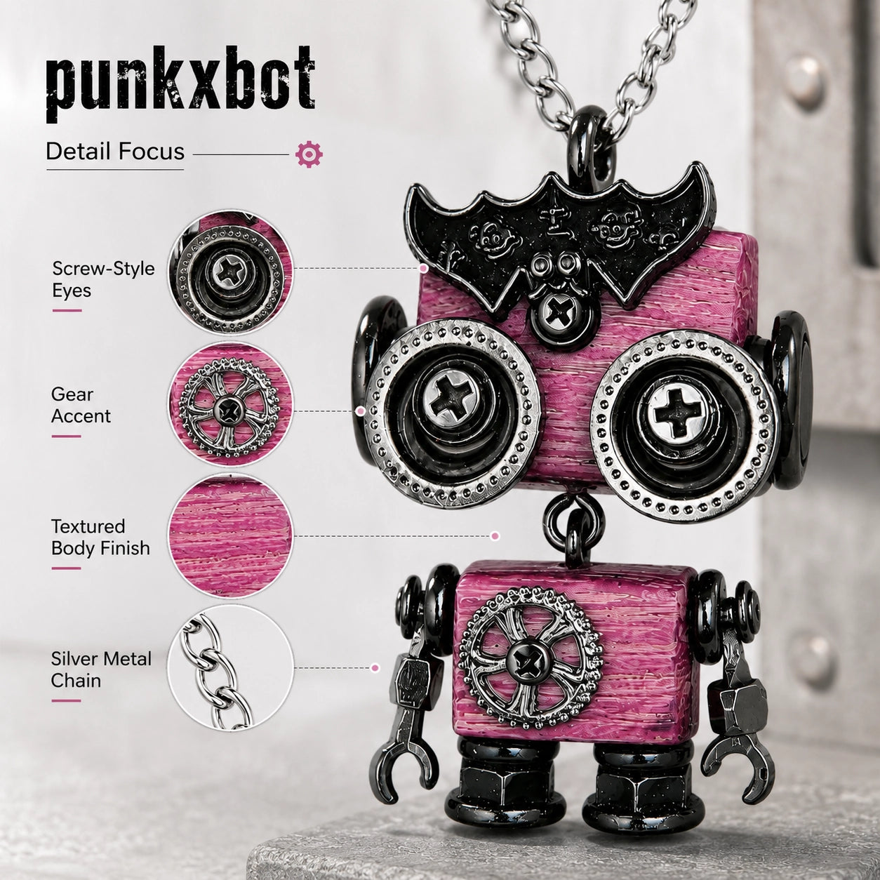 Punk Robot Spike Necklace
