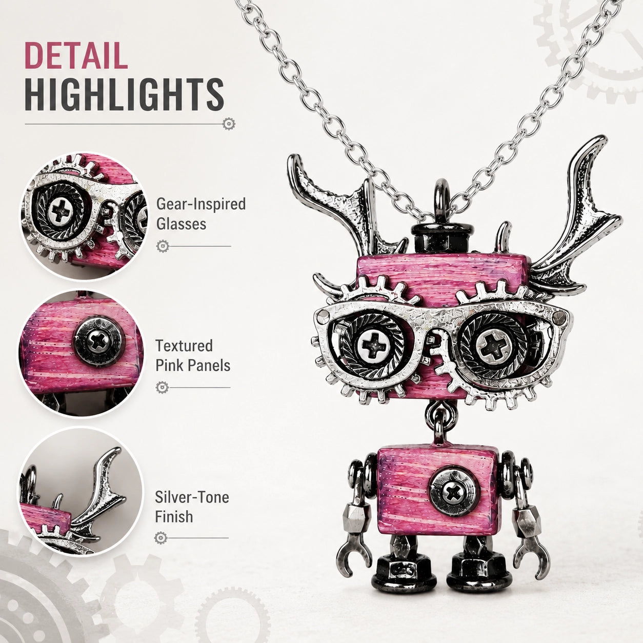 Punk Robot Wing Pendant