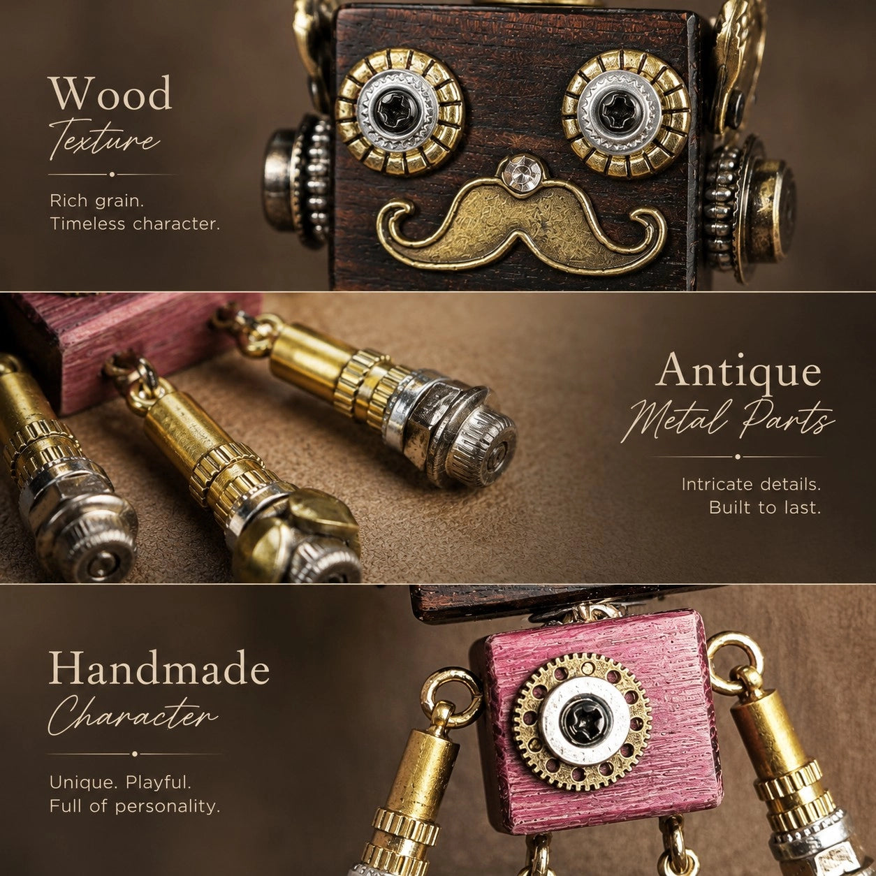 Steampunk Gear Robot Necklace
