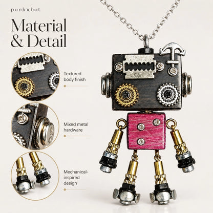 Vintage Robot Locket Necklace