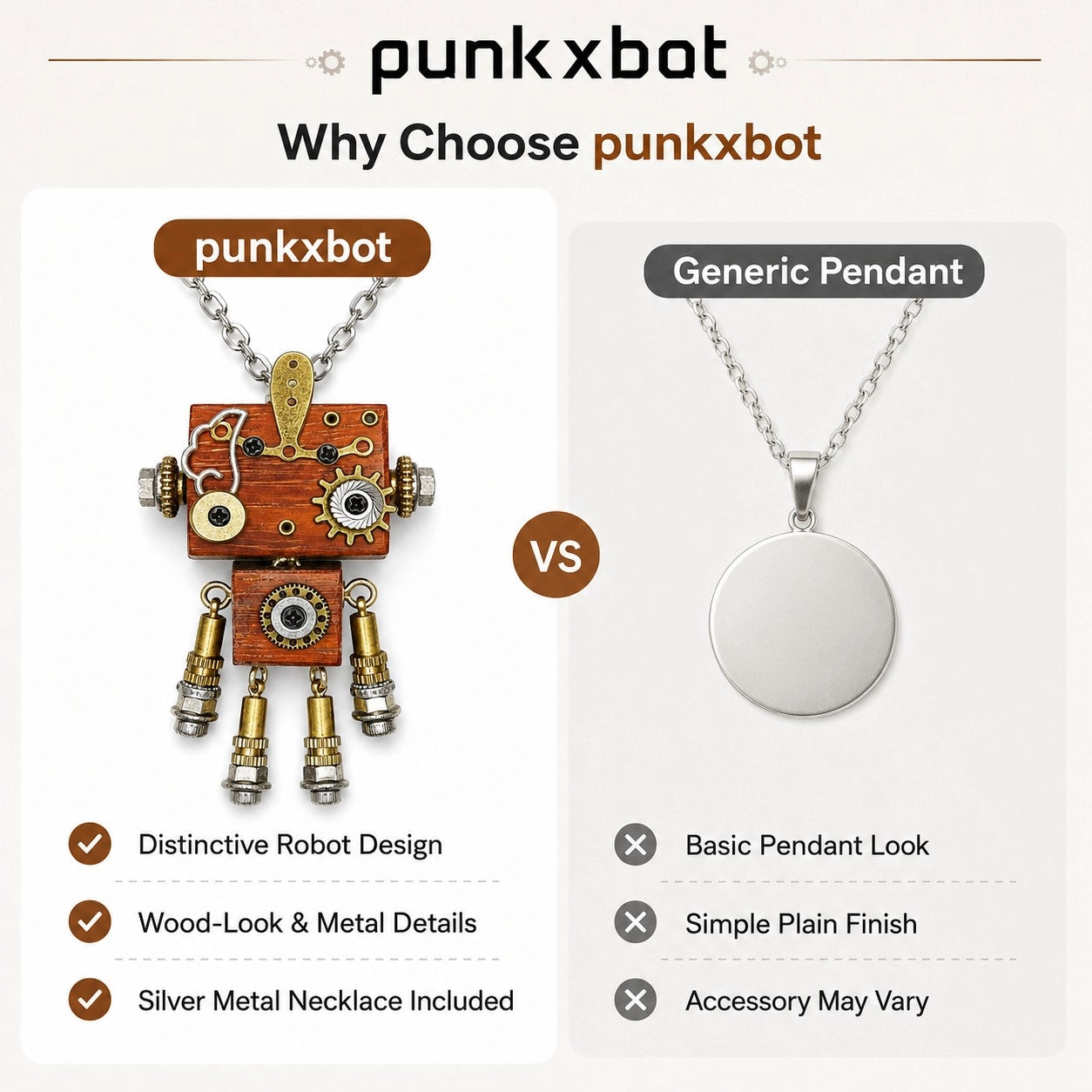 Bronze Gear Robot Pendant