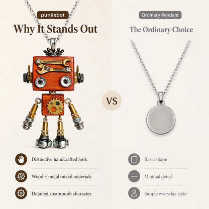 Gothic Steampunk Robot Pendant