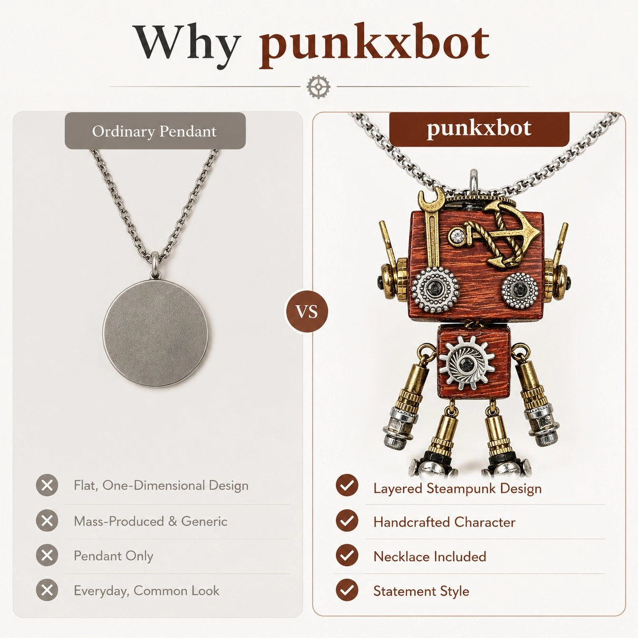 Mechanical Gear Robot Necklace