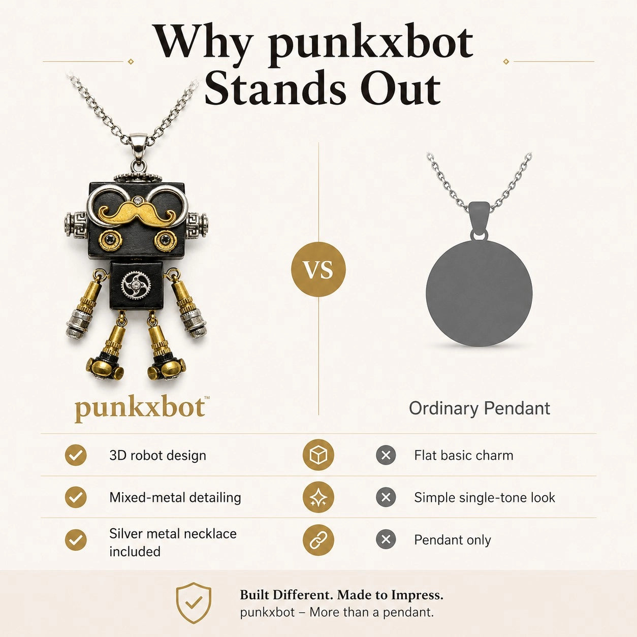 Pocket Watch Robot Pendant