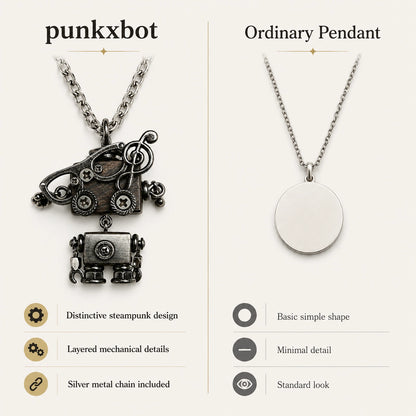 Punk Robot Cog Pendant