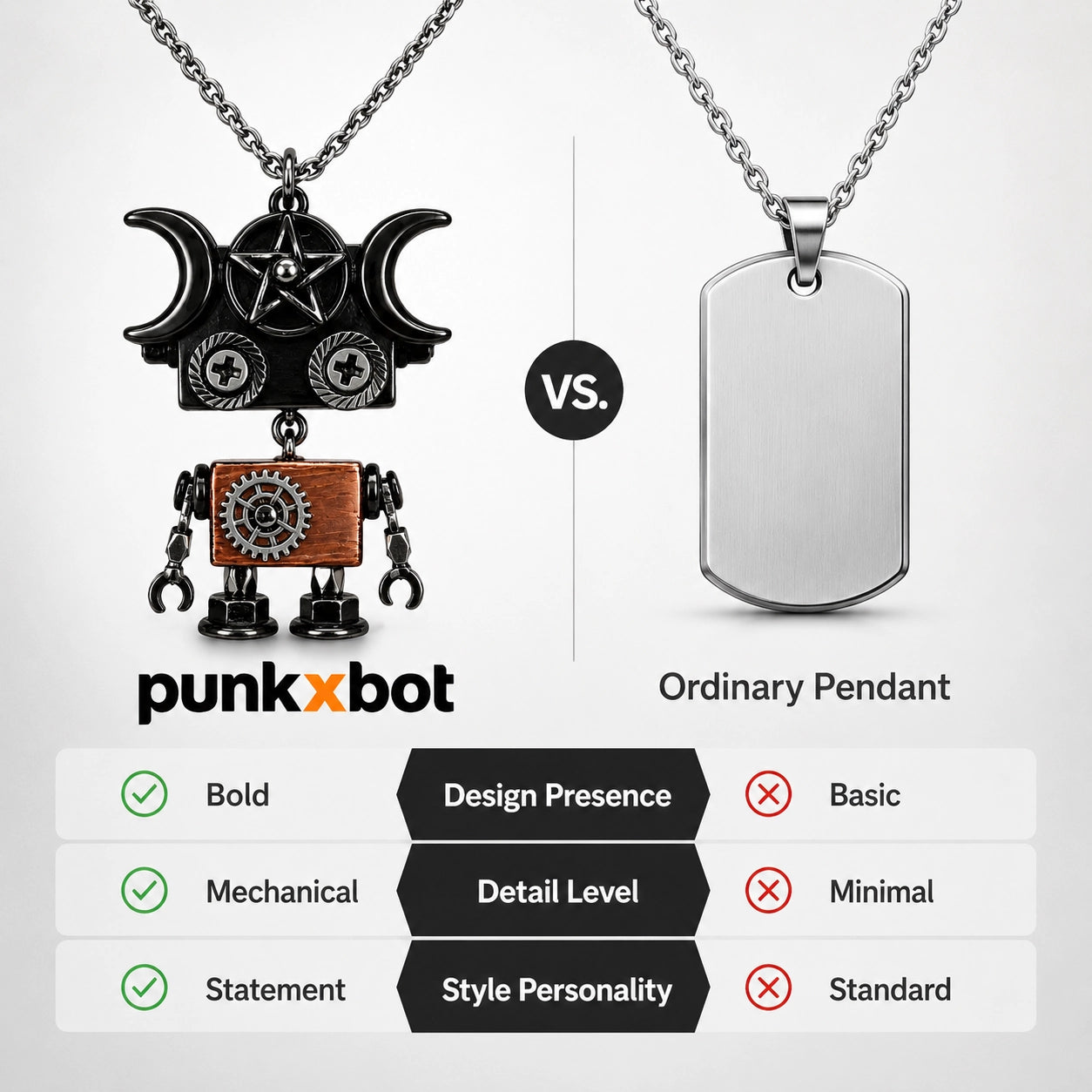 Punk Robot Rivet Charm