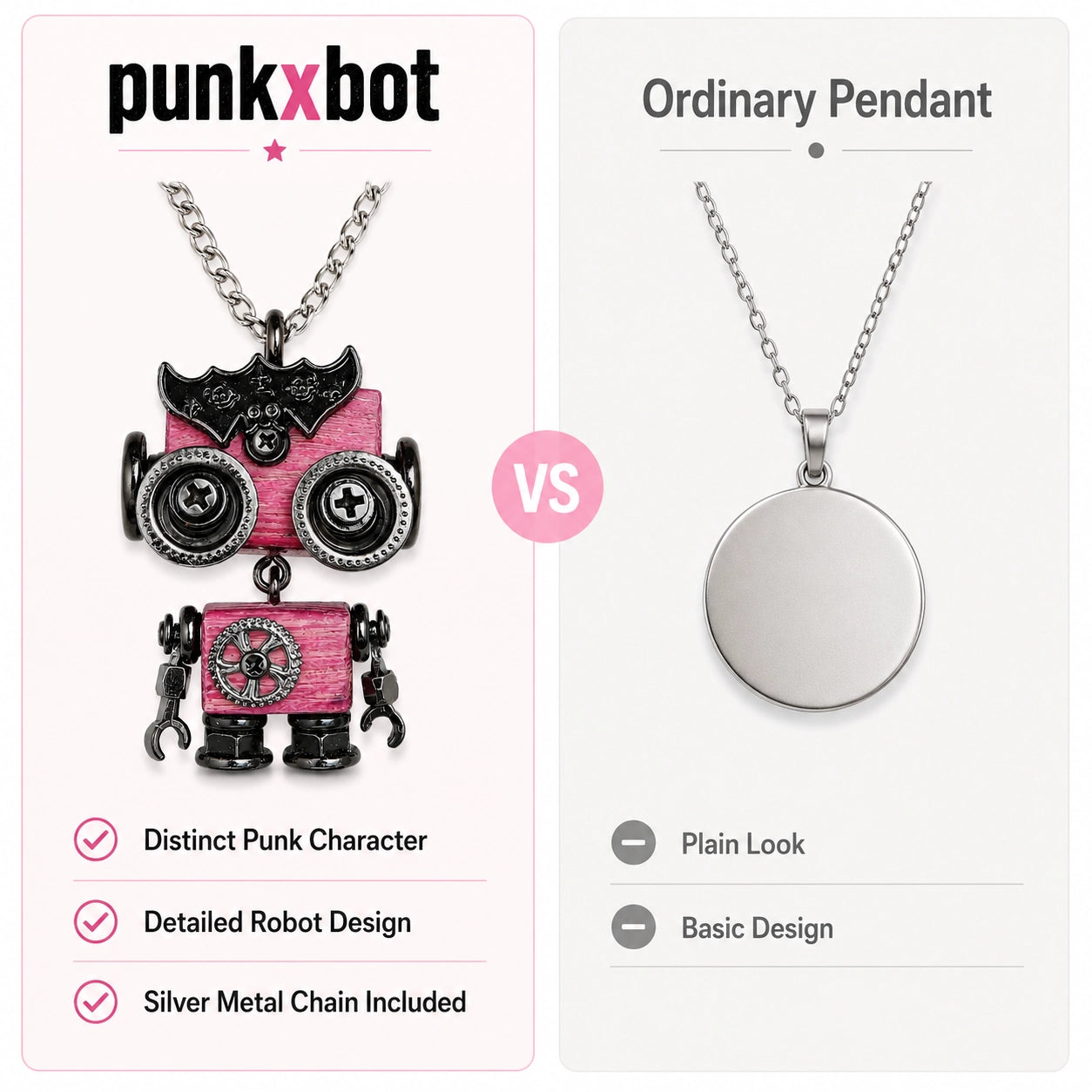 Punk Robot Spike Necklace