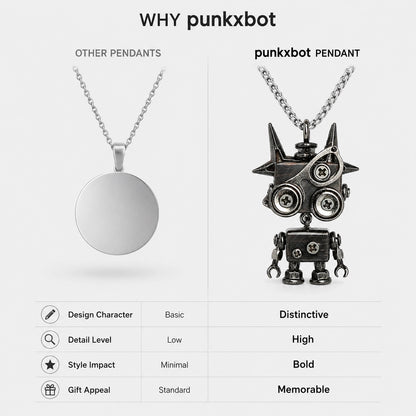 Punk Robot Stud Pendant