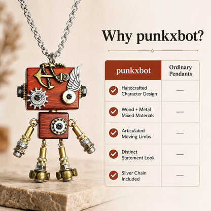 Rusty Industrial Robot Necklace