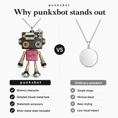 Vintage Robot Locket Necklace