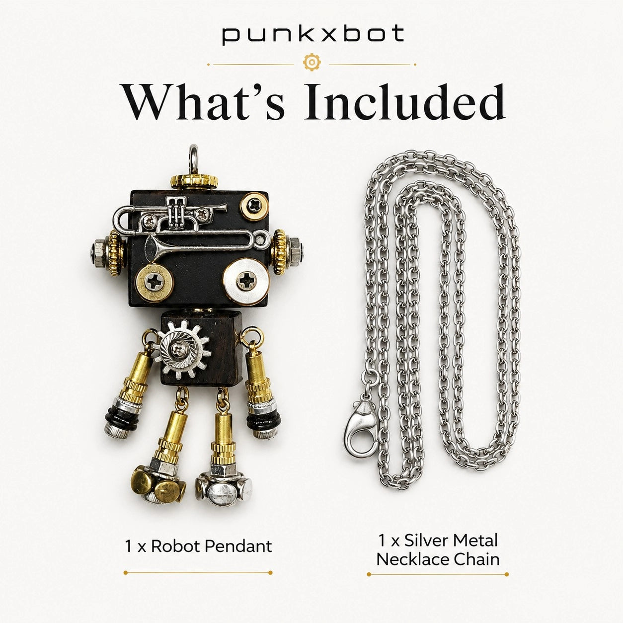 Antique Metal Robot Pendant