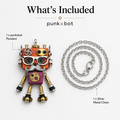 Gold Bronze Robot Necklace