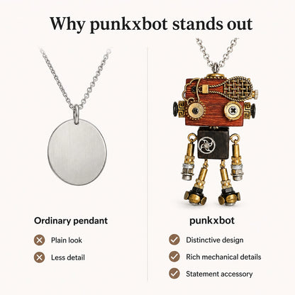 Industrial Copper Robot Necklace