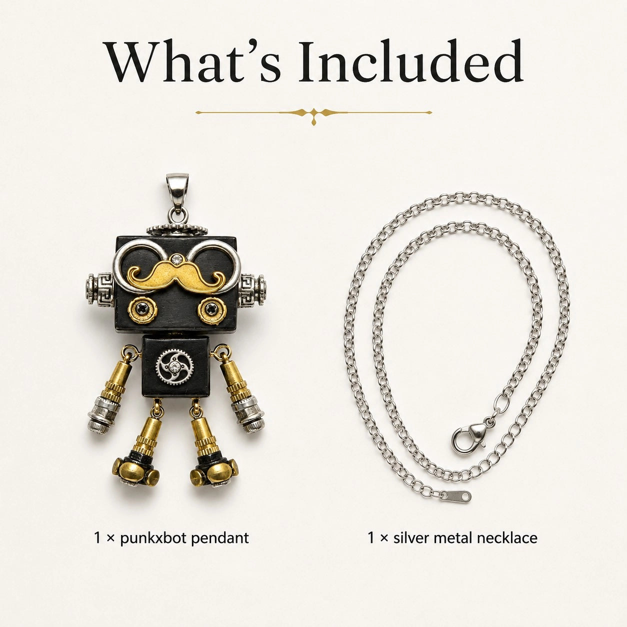 Pocket Watch Robot Pendant
