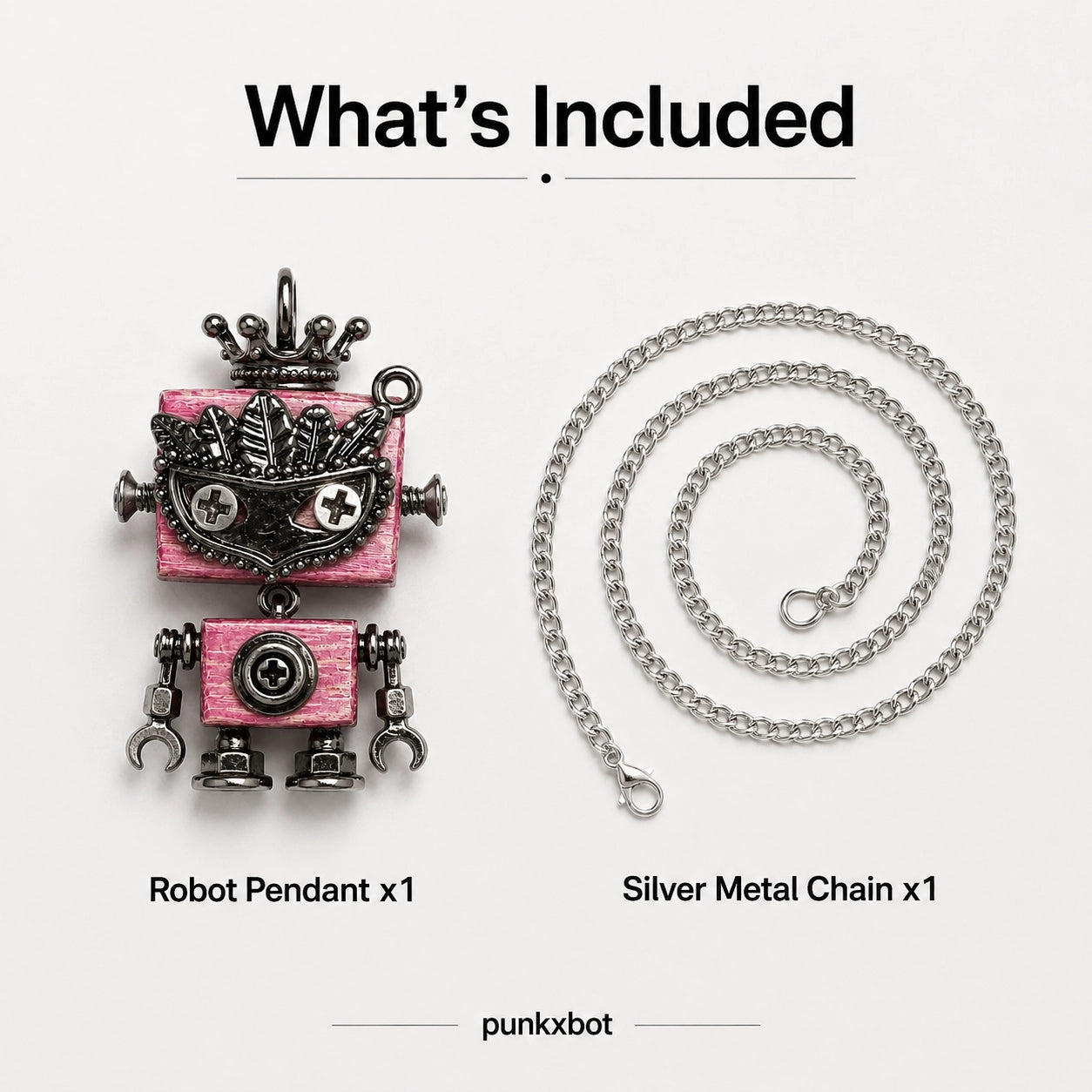 Punk Robot Chain Necklace