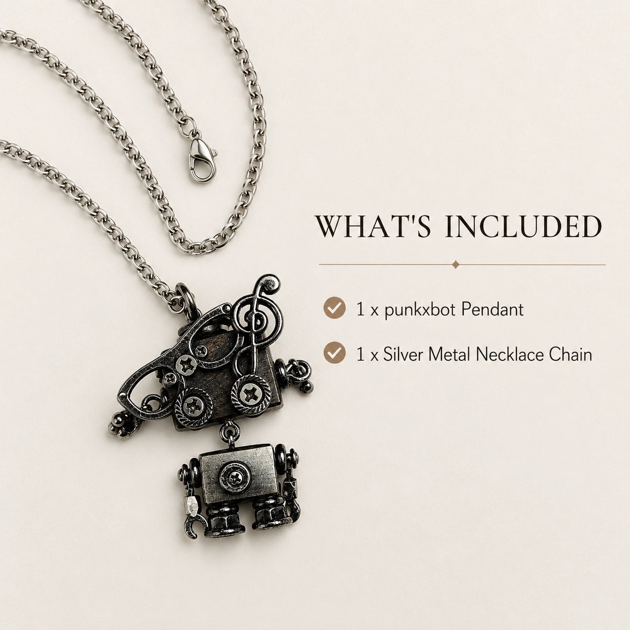 Punk Robot Cog Pendant