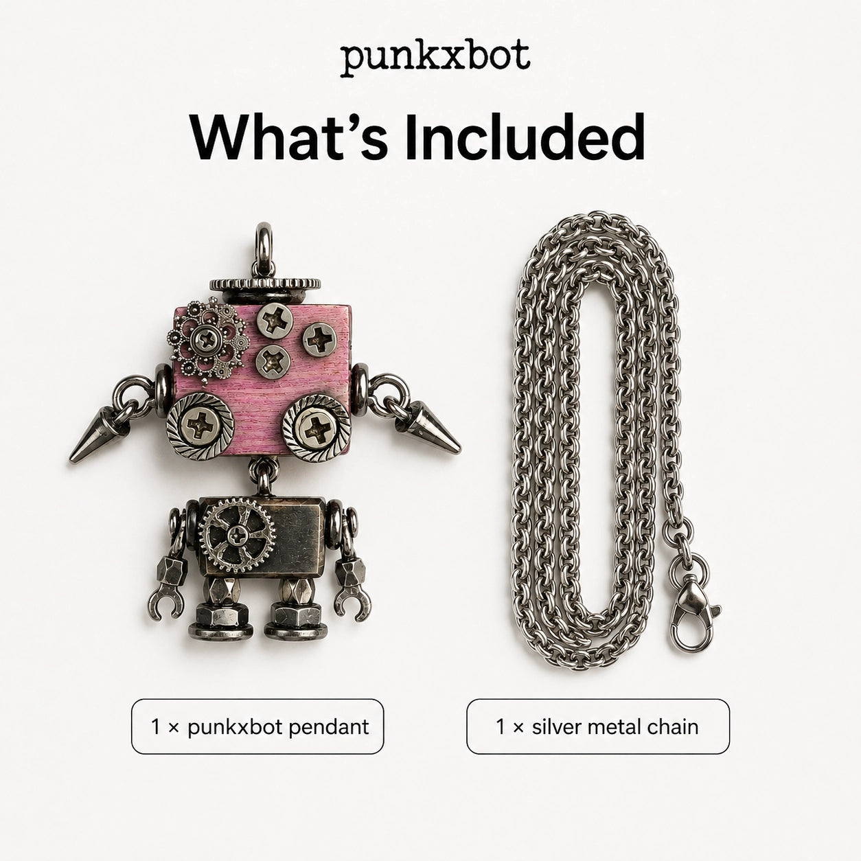 Punk Robot Gear Pendant
