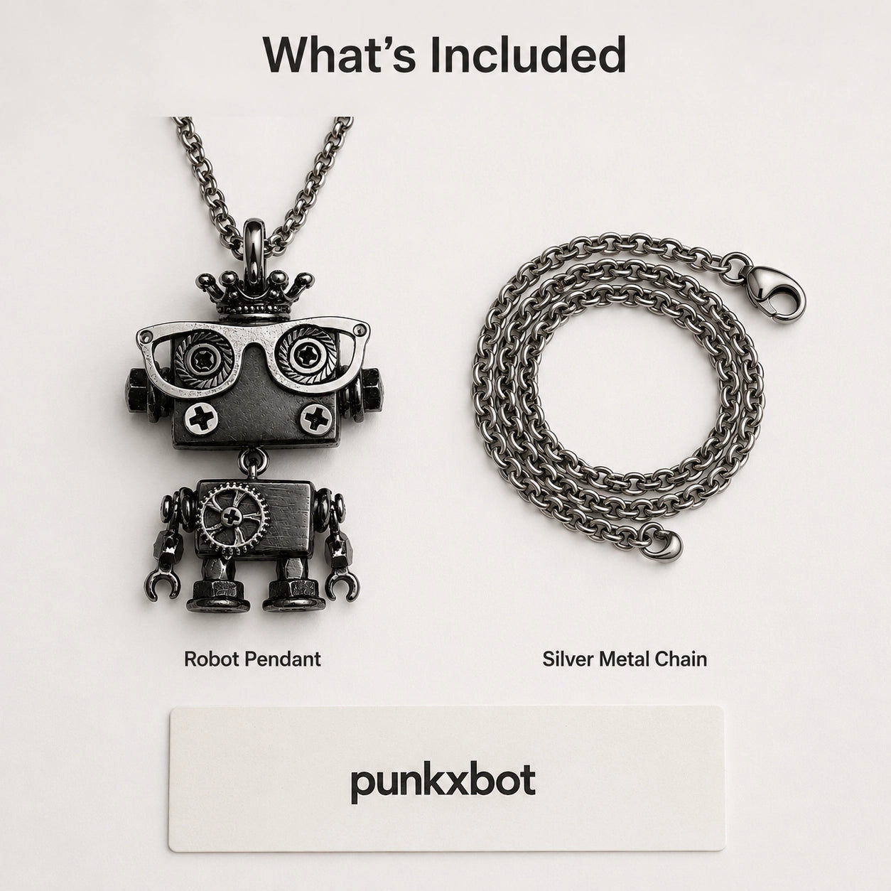 Punk Robot Metal Charm