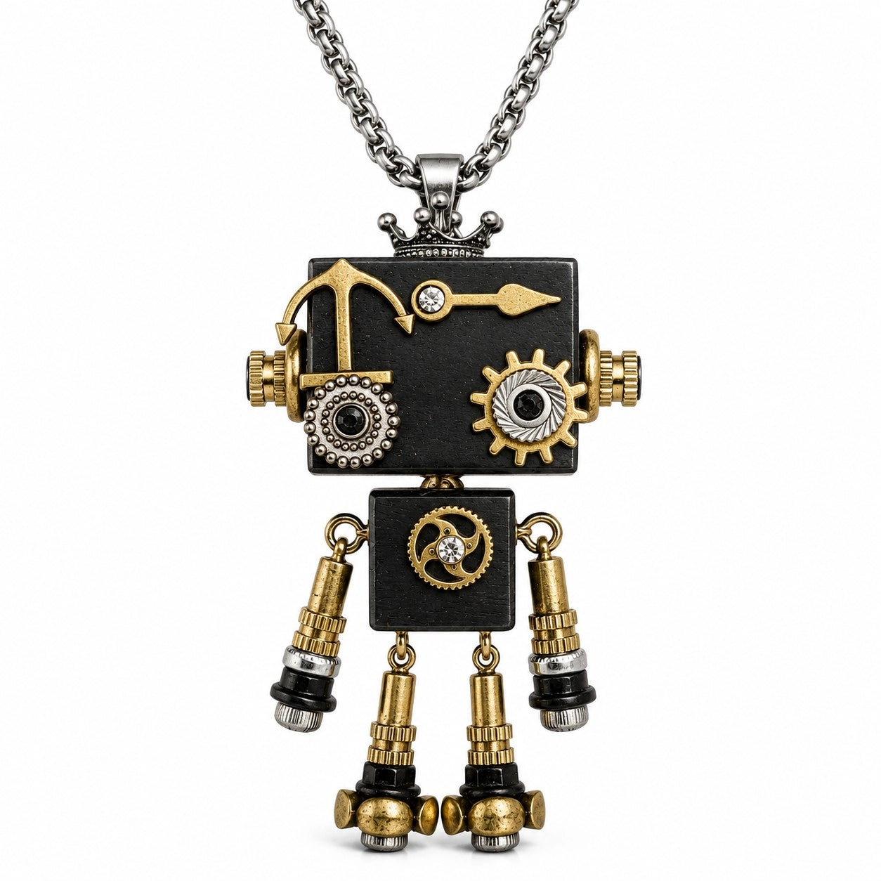 Vintage Clockwork Robot Pendant