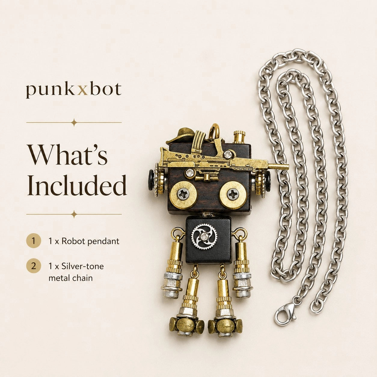 Vintage Metal Robot Charm