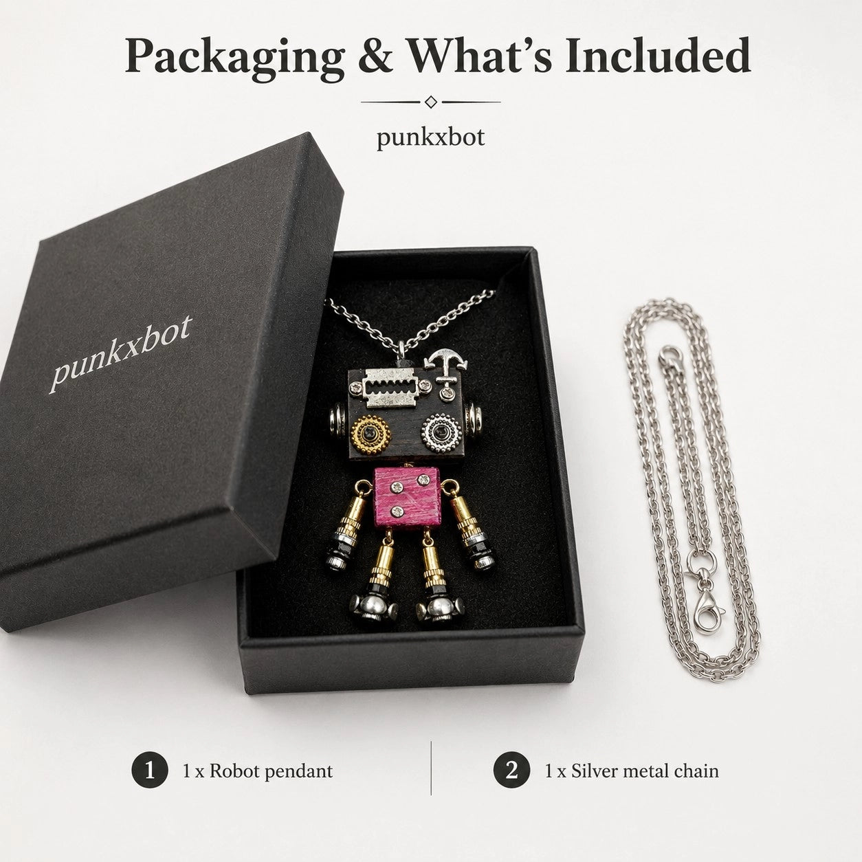 Vintage Robot Locket Necklace