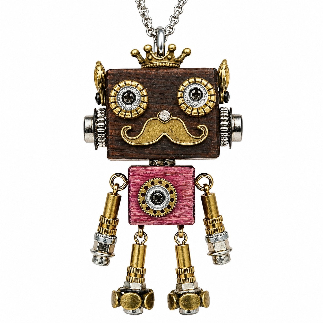 Steampunk Gear Robot Necklace