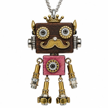 Steampunk Gear Robot Necklace